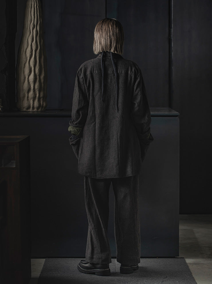 ATELIER SUPPAN<br>WOMENS リネンウールコントラストステッチワークトラウザー