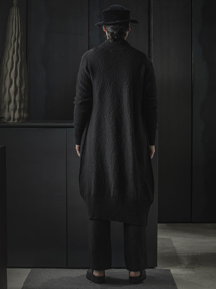 DANIEL ANDRESEN<br> GREEN long knit cardigan / BLACK