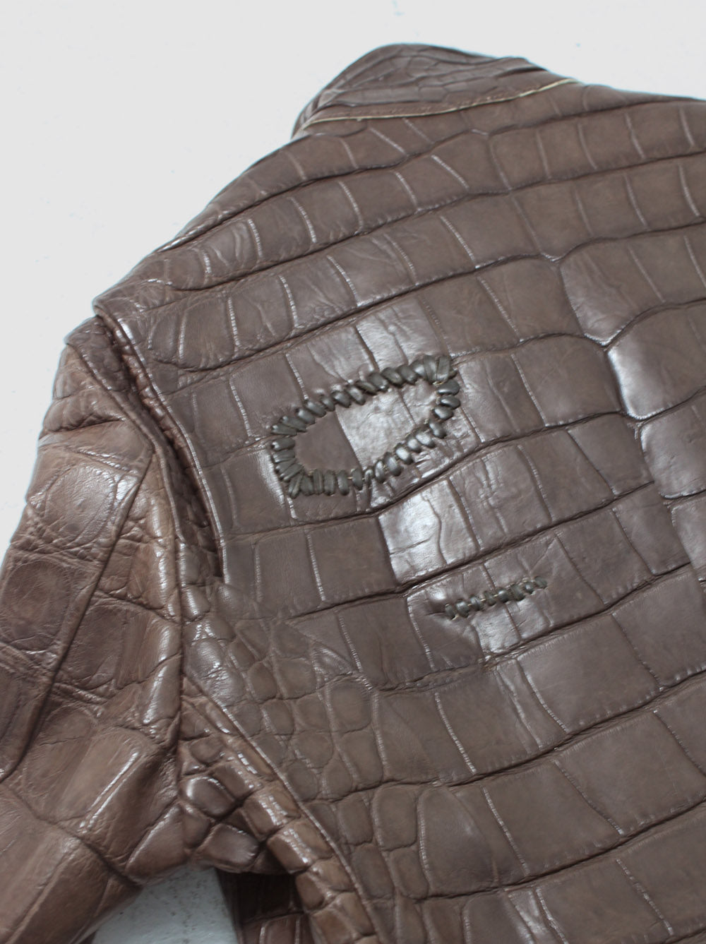 ISAAC SELLAM EXPERIENCE<br> crocodile leather blouse<br> SIZE/M