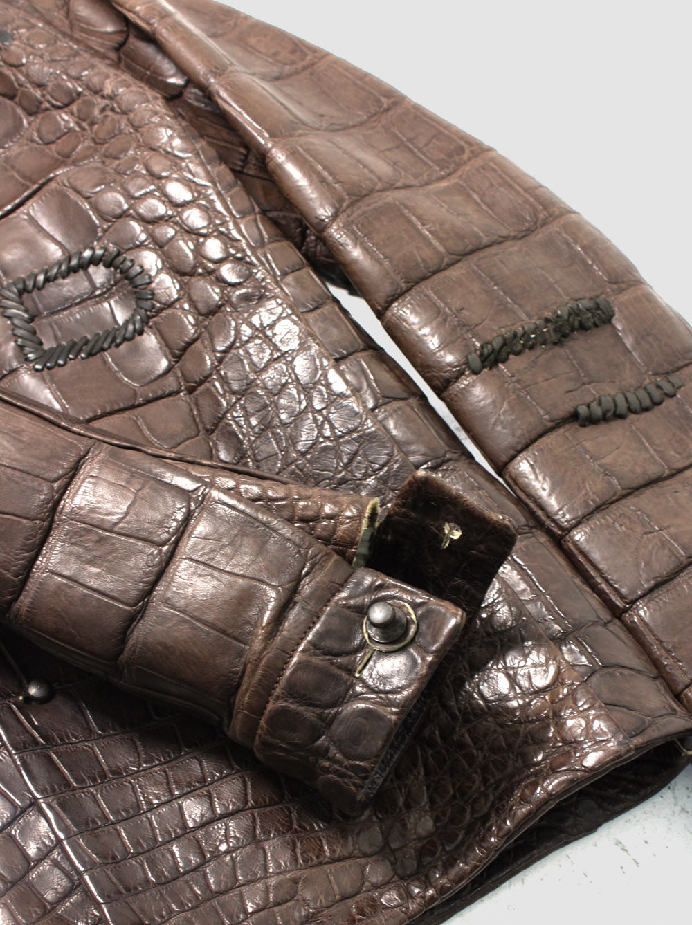ISAAC SELLAM EXPERIENCE<br> crocodile leather blouse<br> SIZE/M