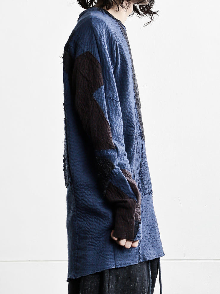 By Walid<br> MENS LONG SLEEVE T SHIRT / INDIGO