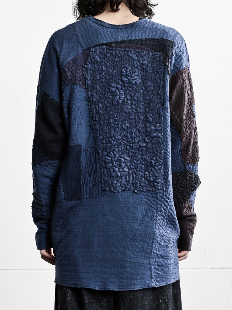 By Walid<br> MENS LONG SLEEVE T SHIRT / INDIGO