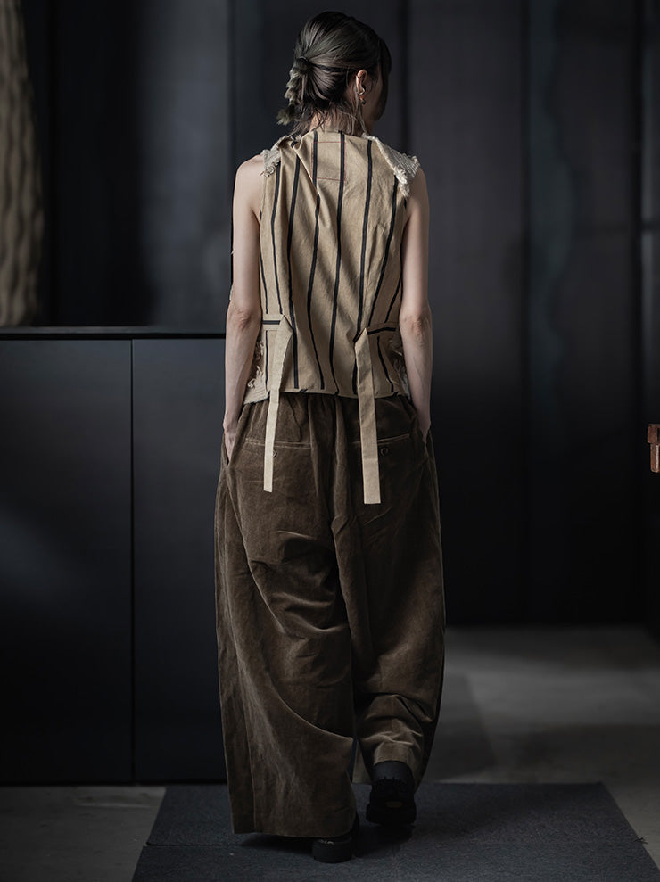 UMA WANG<br>WOMENS VELVET TROUSERS / MUSTARD