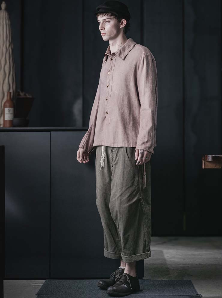 EVAN SCOTT MONROE<br>Upside Down Trousers / Pomegranate, Greige/Green