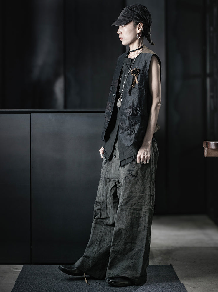 ATELIER SUPPAN<br>UNISEX large round hook Bluegreen TROUSERS / E26-09