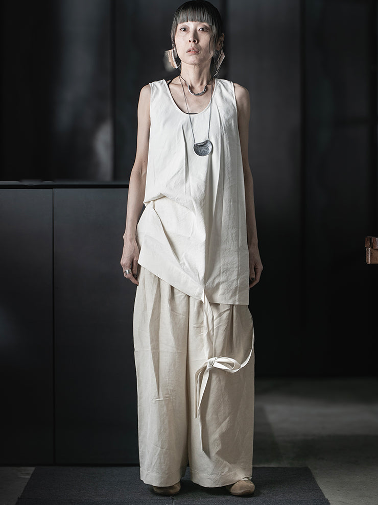 UMA WANG<br>WOMENS TARA TOP / OFF WHITE