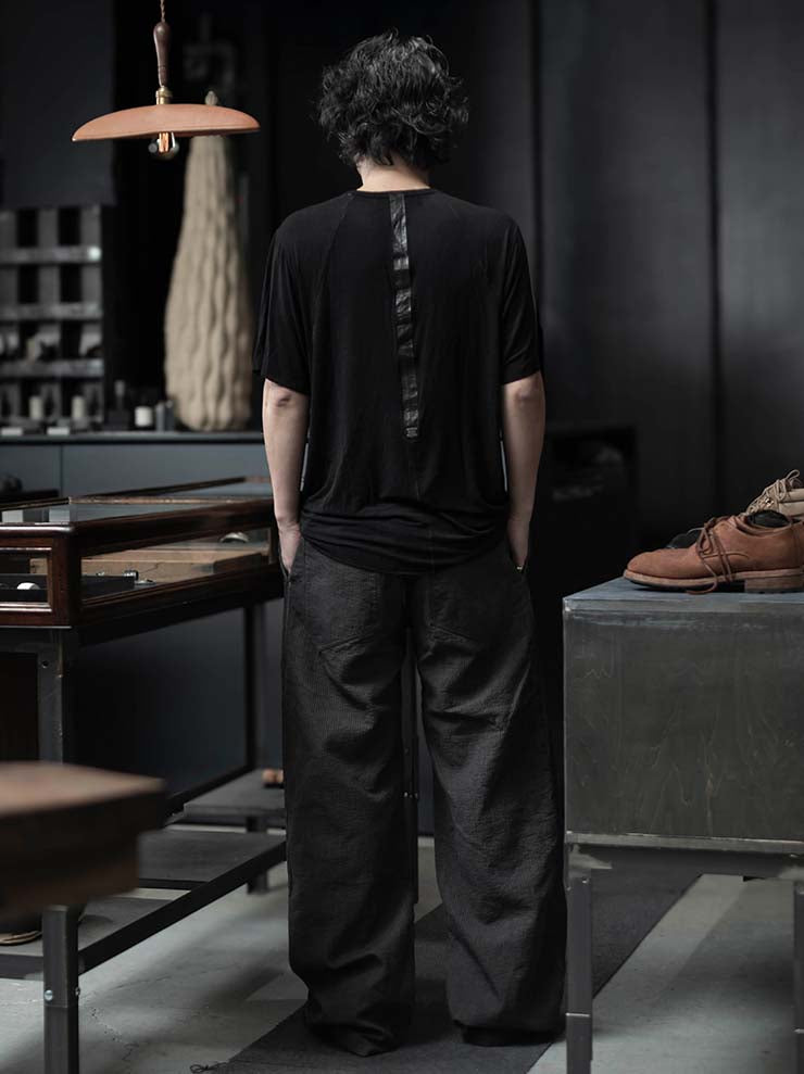 69 by ISAAC SELLAM <br>MENS Striped Cargo Trousers / PLOMB