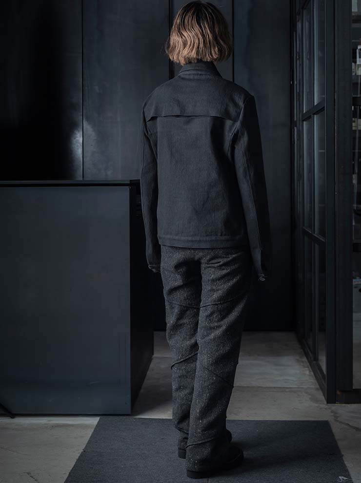 K'ANG<br>MENS SANPIETRINI PACHED WIDE FIT TROUSERS / DARK GREY