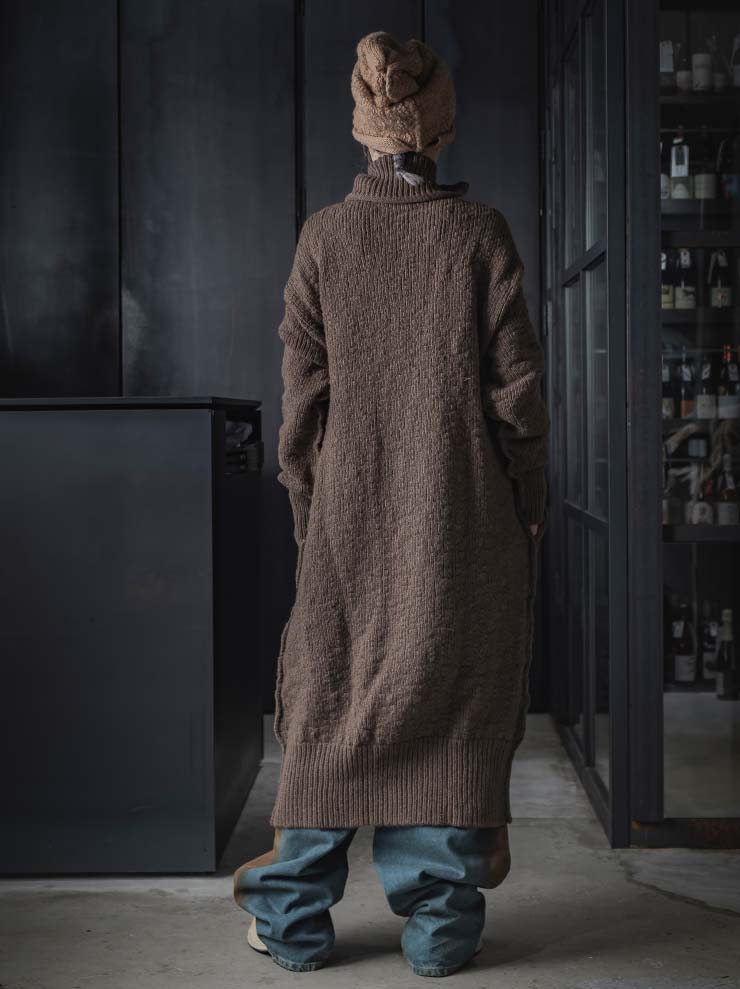 DANIEL ANDRESEN<br> Long button cardigan coat NORRIS / PRALINE