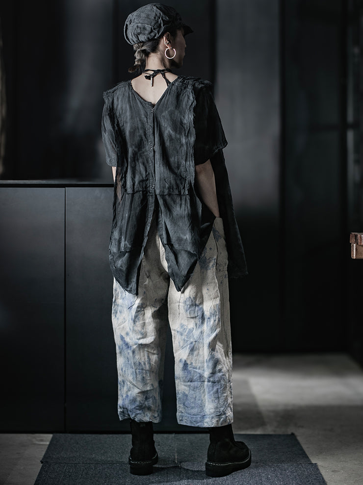 ATELIER SUPPAN<br>WOMENS TROUSERS with blue color stains  / E26-43