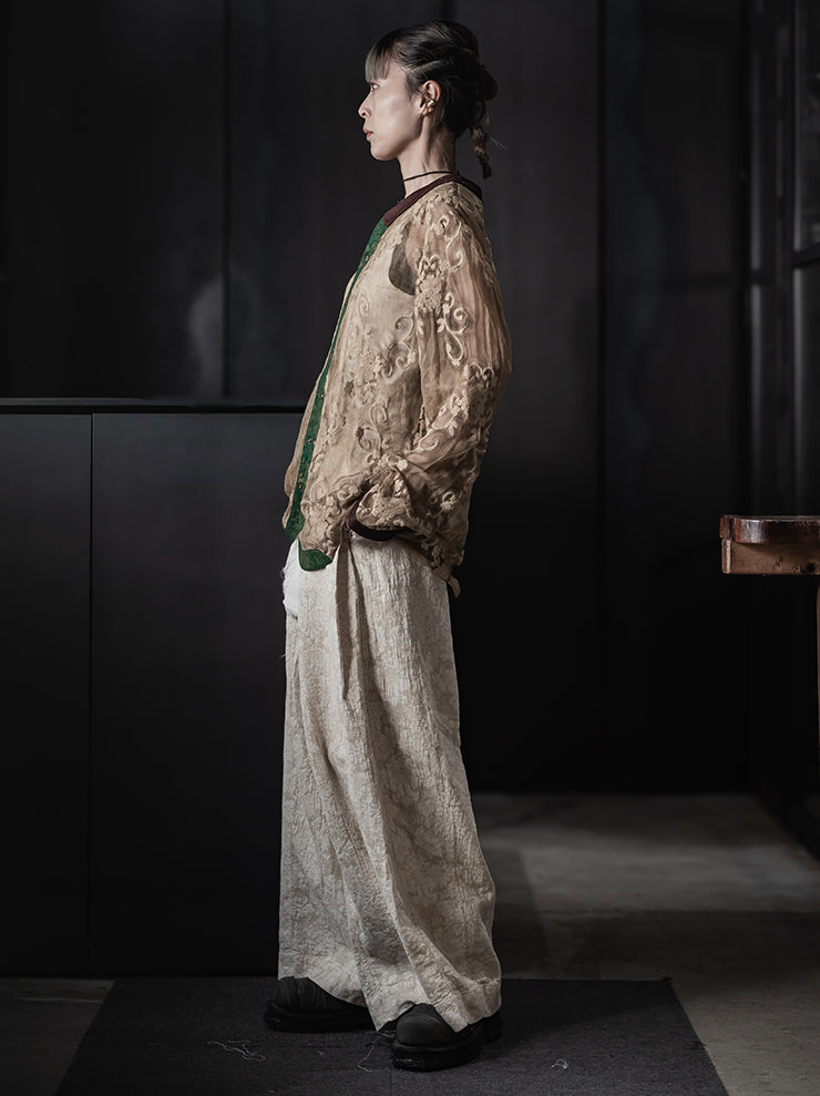 KINYAN LAM<br>WOMENS Jacquard Balloon Cut Trousers / Raw White