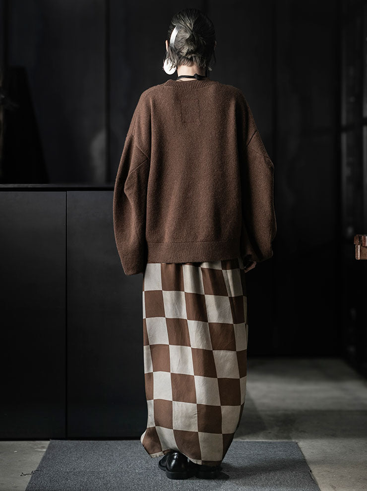 UMA WANG<br>WOMENS GROP SKIRT / MUSTARD/TAN
