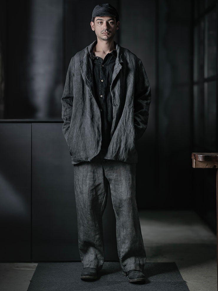 ATELIER SUPPAN<br>MENS BLUE  HEMP  JACKET / W26-03