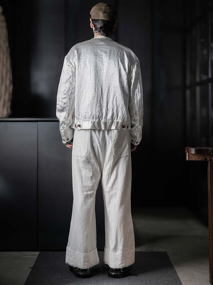 MONAD<br> Lewis Relaxed wide leg Drawcord Pant / Natural/Undyed