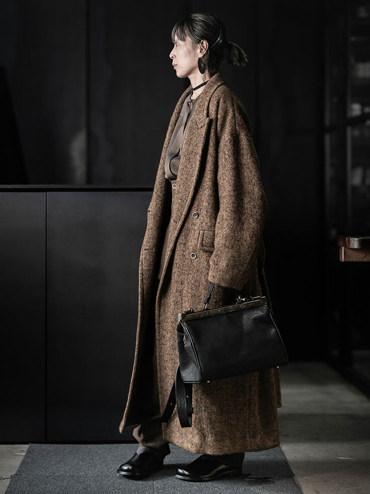 UMA WANG<br>WOMENS CICERO COAT / MUSTARD/BLACK