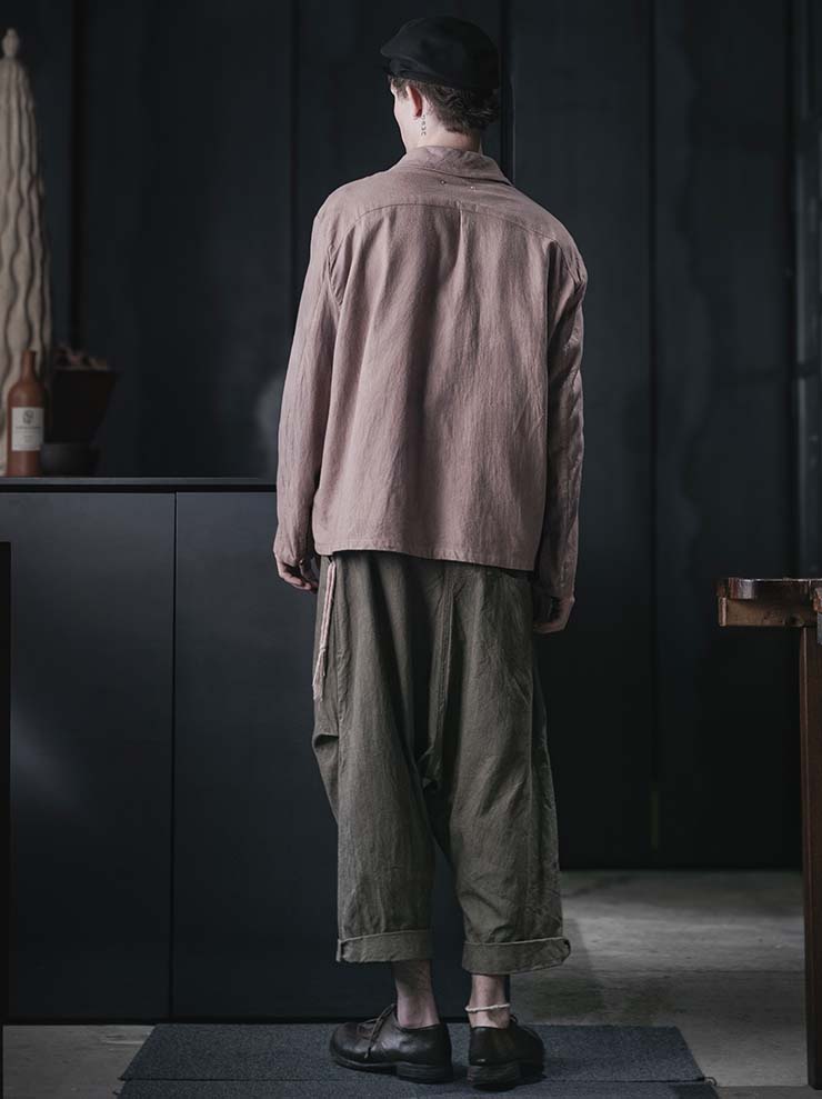 EVAN SCOTT MONROE<br>Upside Down Trousers / Pomegranate, Greige/Green