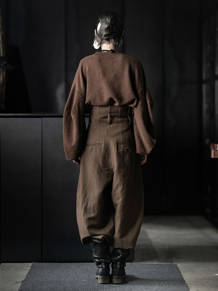 UMA WANG<br>WOMENS POLY PANTS / BROWN