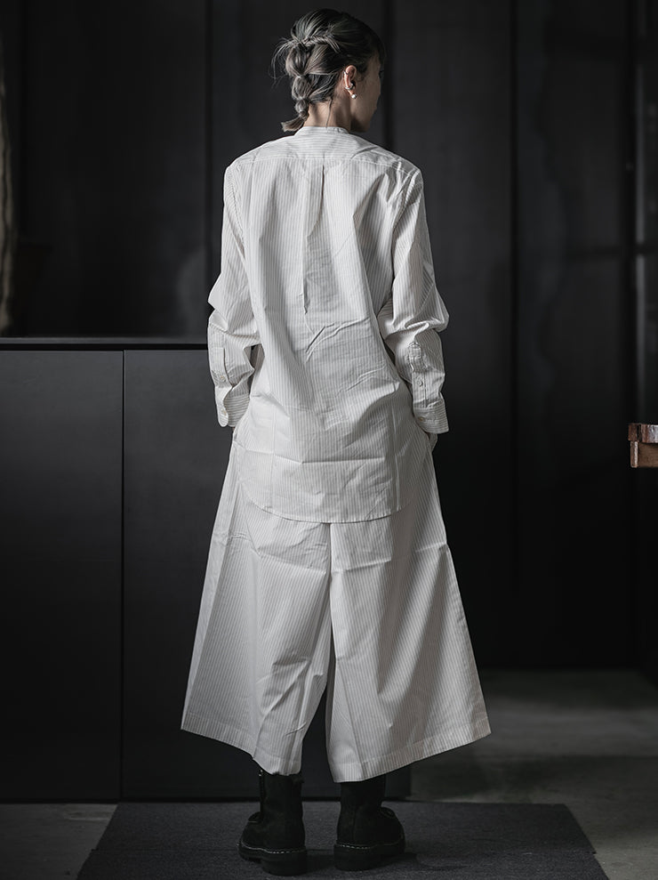 WRIGHT + DOYLE<br>UNISEX ROWDEN SHIRT / CHALK BRICK PINSTRIPE