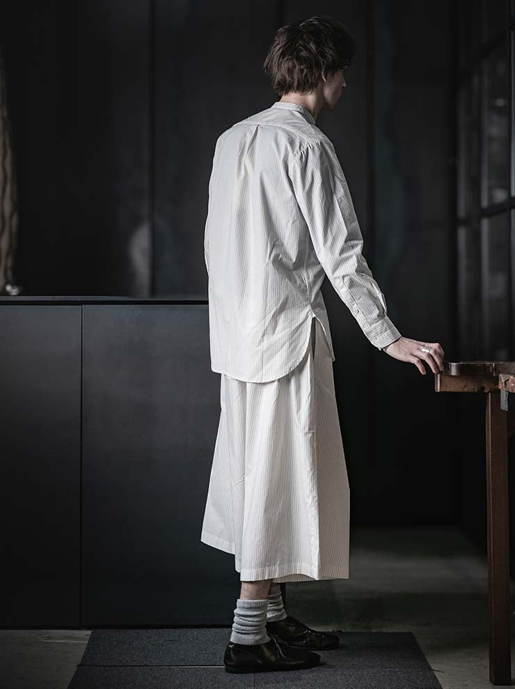 WRIGHT + DOYLE<br>UNISEX MELDON SHORTS / CHALK BRICK PINSTRIPE