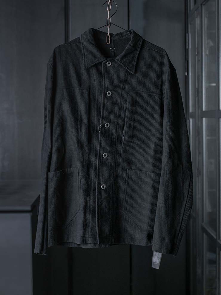 69 by ISAAC SELLAM <br>MENS Striped Work Jacket / NOIR