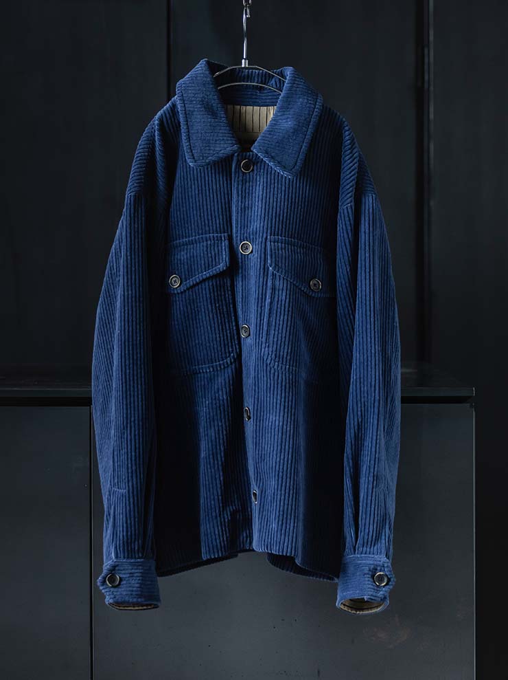 UMA WANG <br>MENS コーデュロイジャケット / BLUE