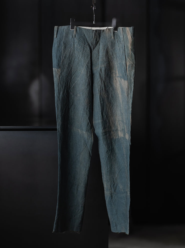 K’ANG <br>Men’s purgatory shadow-dyed trousers with 925 silver hook closer / SHADOW