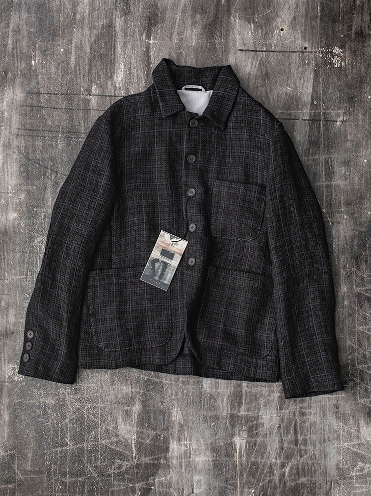 K'ANG<br> MENS WORKER / ELBOW PROTECT PATCH JACKET / OFF BLACK