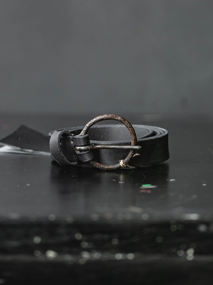 tagliovivo<br> Ring Buckle Belt S Hand-Dyed Calf / Graphite -  - 24th of August Exclusive