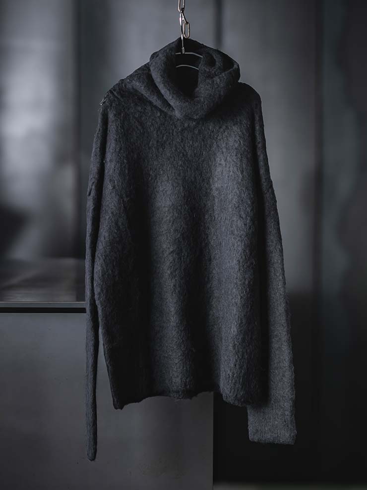 UMA WANG<br>WOMENS HIGH NECK LONG SLEEVE KNIT  / BLACK