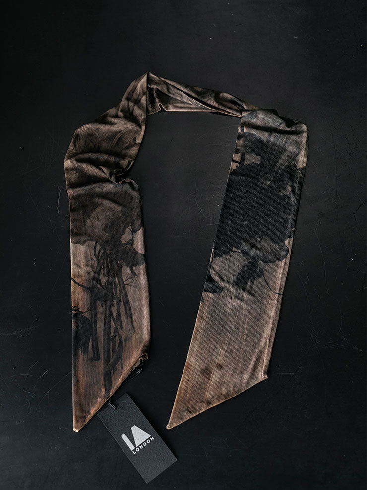 IA LONDON<br>RIBBON COTTON DOUBLE-SIDED SCARF / LILY AMBITION PRINT