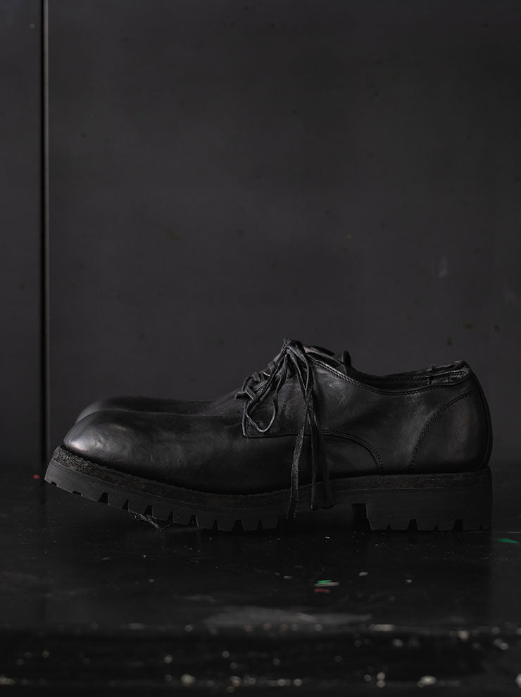GUIDI<br> MENS Classic Derby Shoes 792V BLKT / HORSE