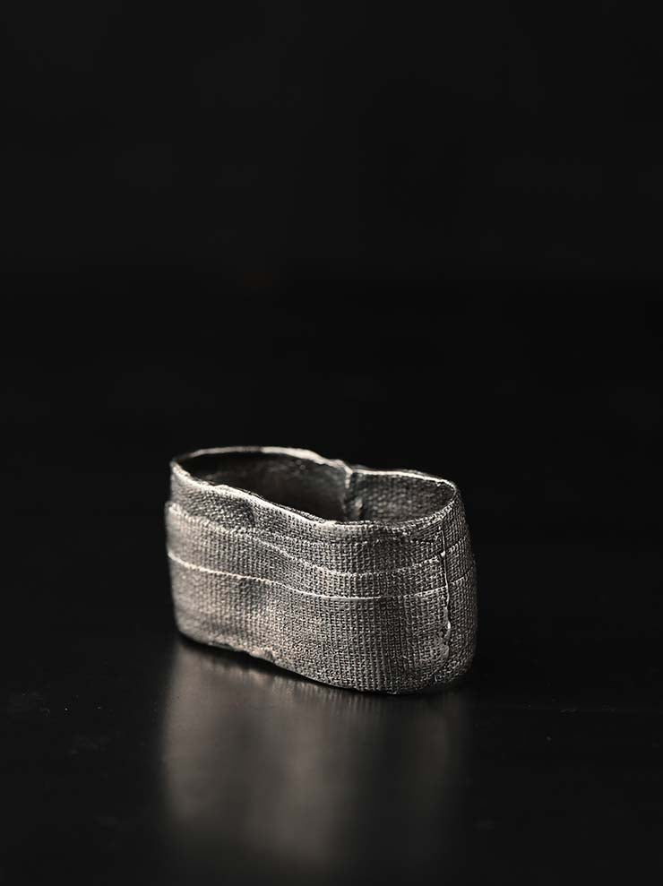 DETAJ<br> BANDAGE FIT DOUBLE RING / VINTAGE SILVER