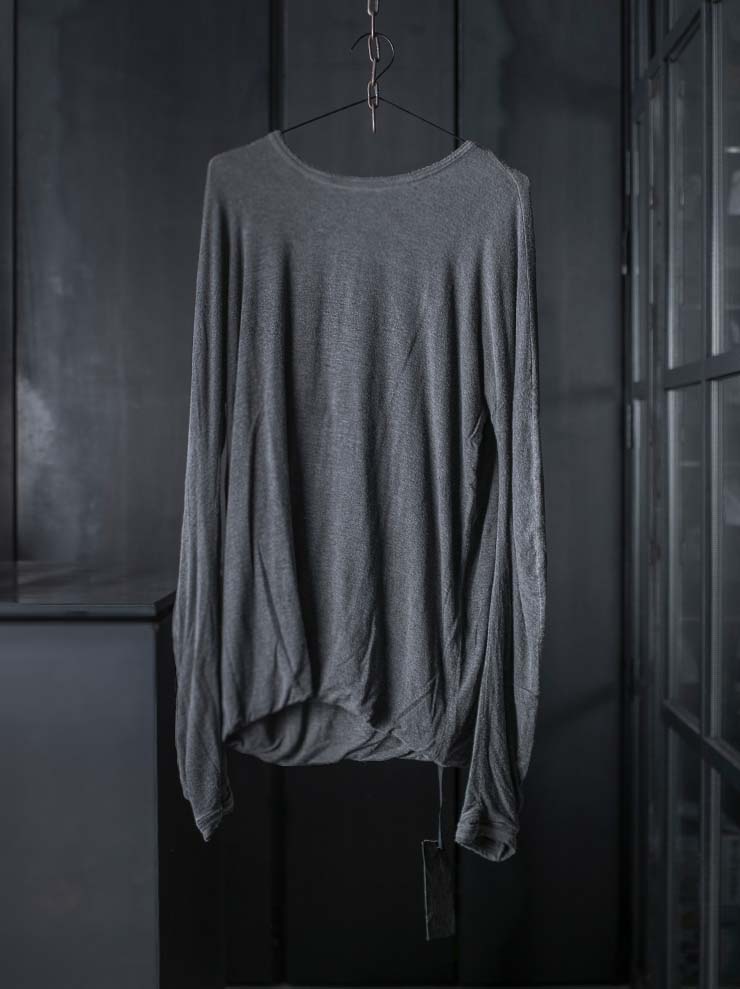 69 by ISAAC SELLAM <br>MENS Soft textured double T-shirt / PLOMB