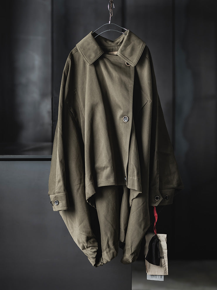UMA WANG<br>WOMENS OVERSIZED JACKET / DARK GREEN