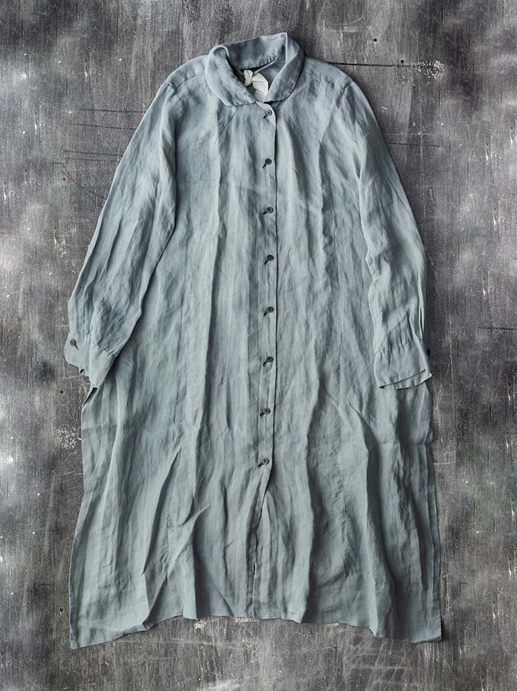 ATELIER SUPPAN <br>WOMENS LONG SHIRT LIGHT GREEN