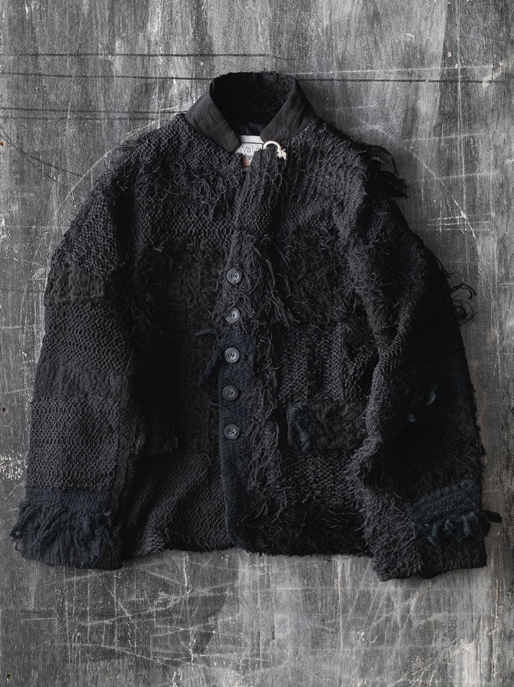 By Walid<br>UNISEX BEAU JACKET / BLACK & BLUE / SIZE L