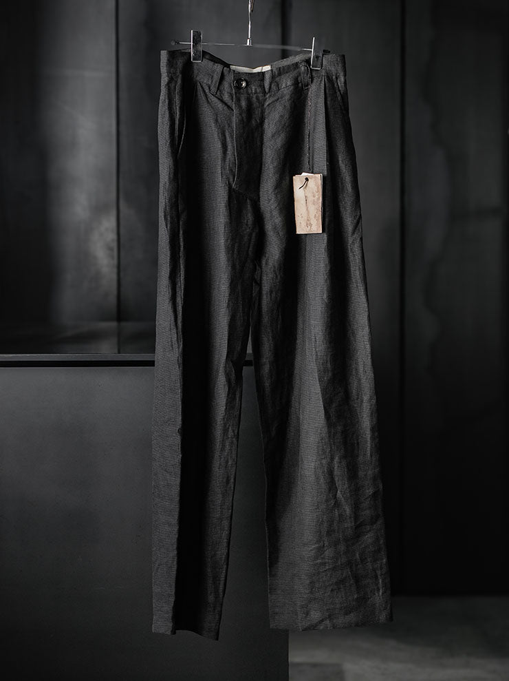 toward(s)<br>TOBI PANT IN LINEN WITH STERLING SILVER BUTTON / Brown & Black