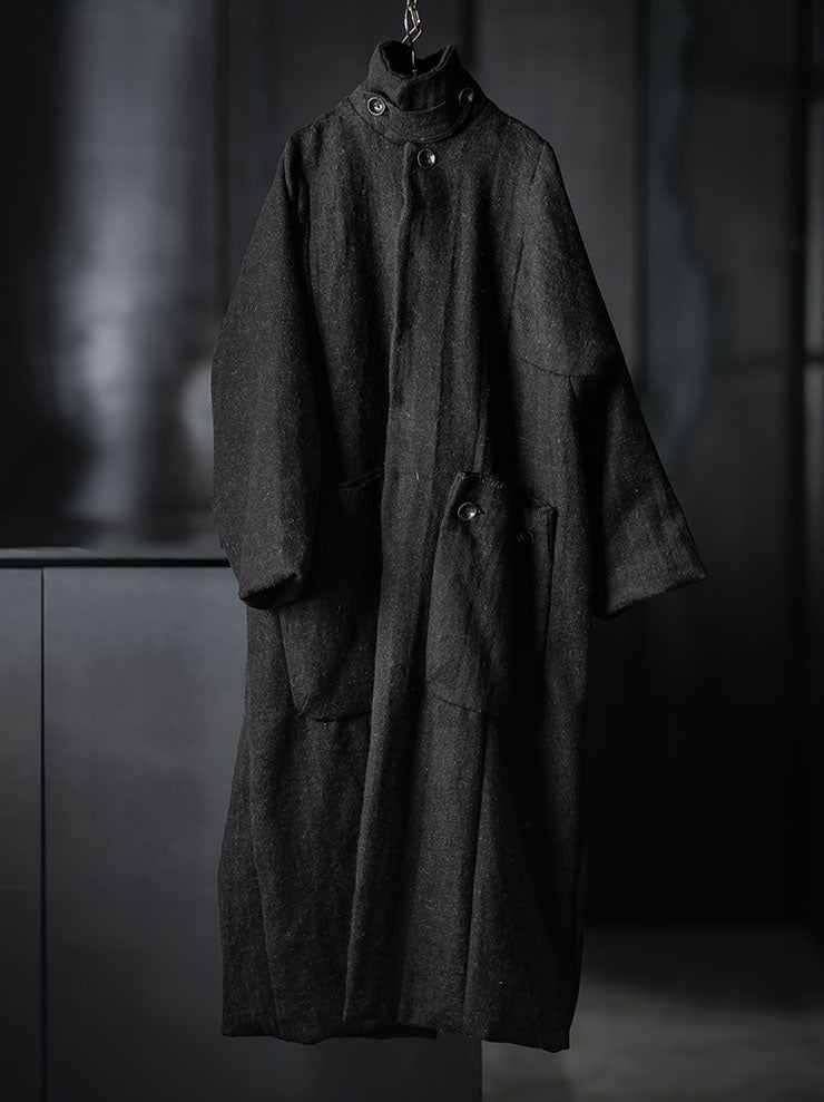 GATHERING<br>UNISEX FARMER COAT / BLACK BROWN