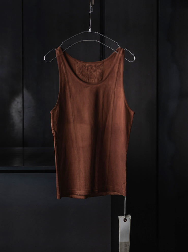 KINYAN LAM<br>WOMENS Jersey Tank Top / Brown