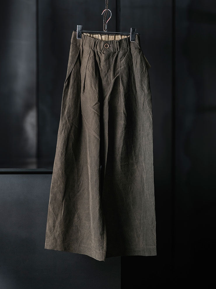 UMA WANG<br>WOMENS POETIC PANTS / DARK BROWN