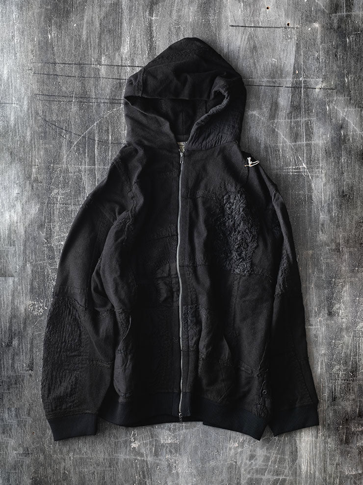 By Walid<br>UNISEX ZIP UP HOODIE / BLACK / SIZE M