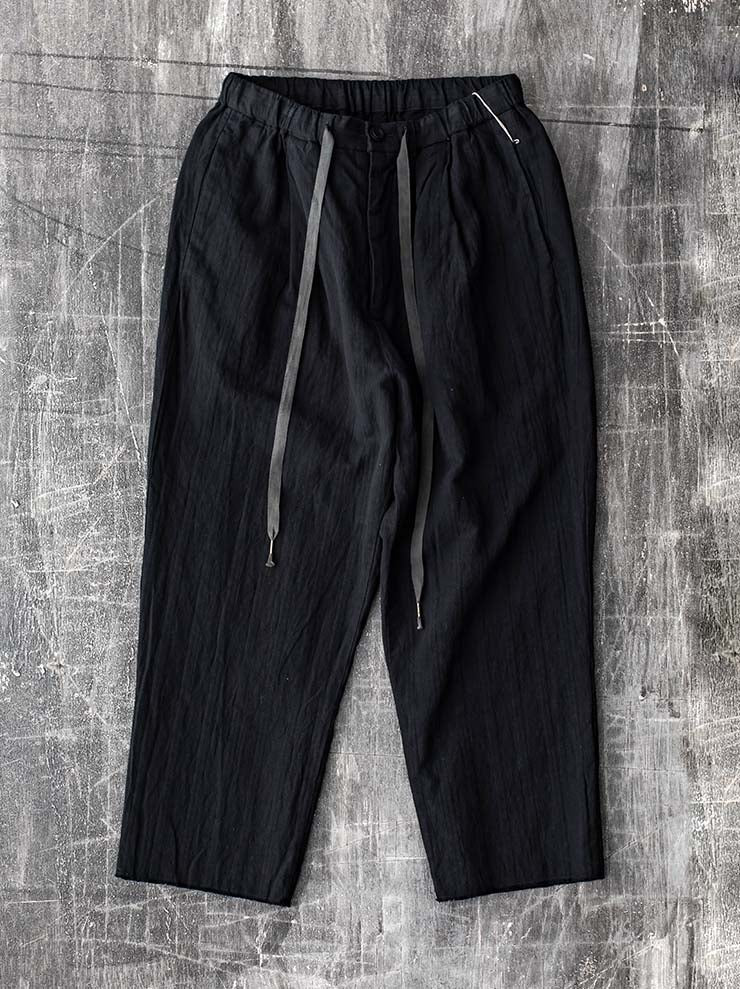 individual sentiments<br> UNISEX layered easy pants / BLACK