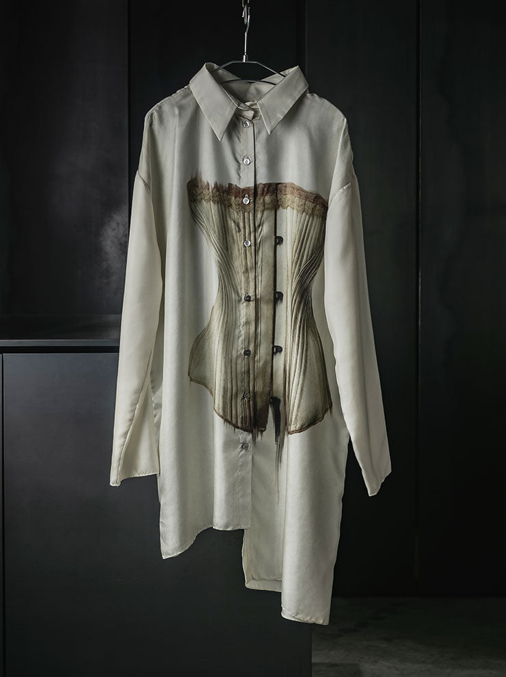 IA LONDON<br>UNBALANCED SHIRT / CORSET PRINT