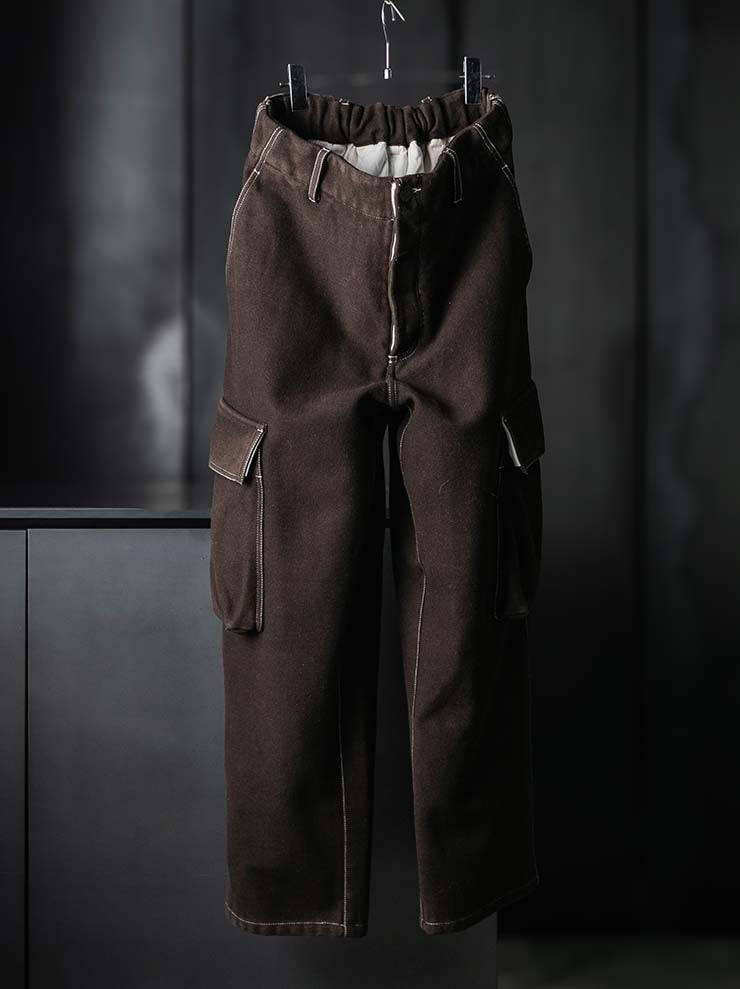 UMA WANG<br>MENS PAXTON PANTS / BROWN