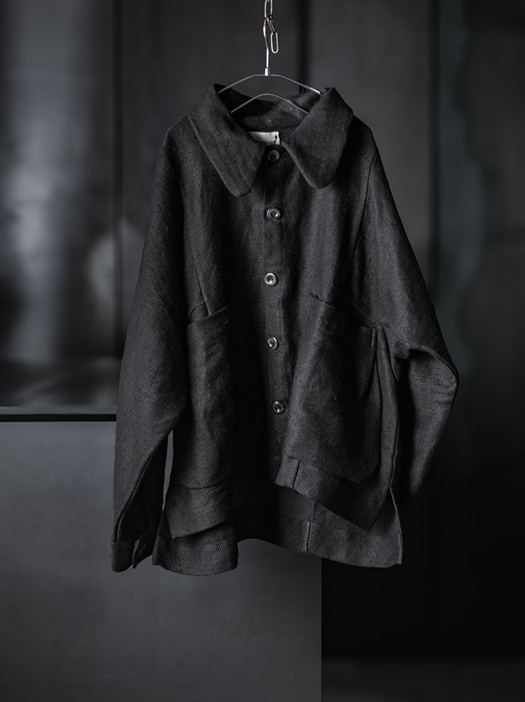 GATHERING<br>UNISEX FARMER JACKET / INDIGO BLACK