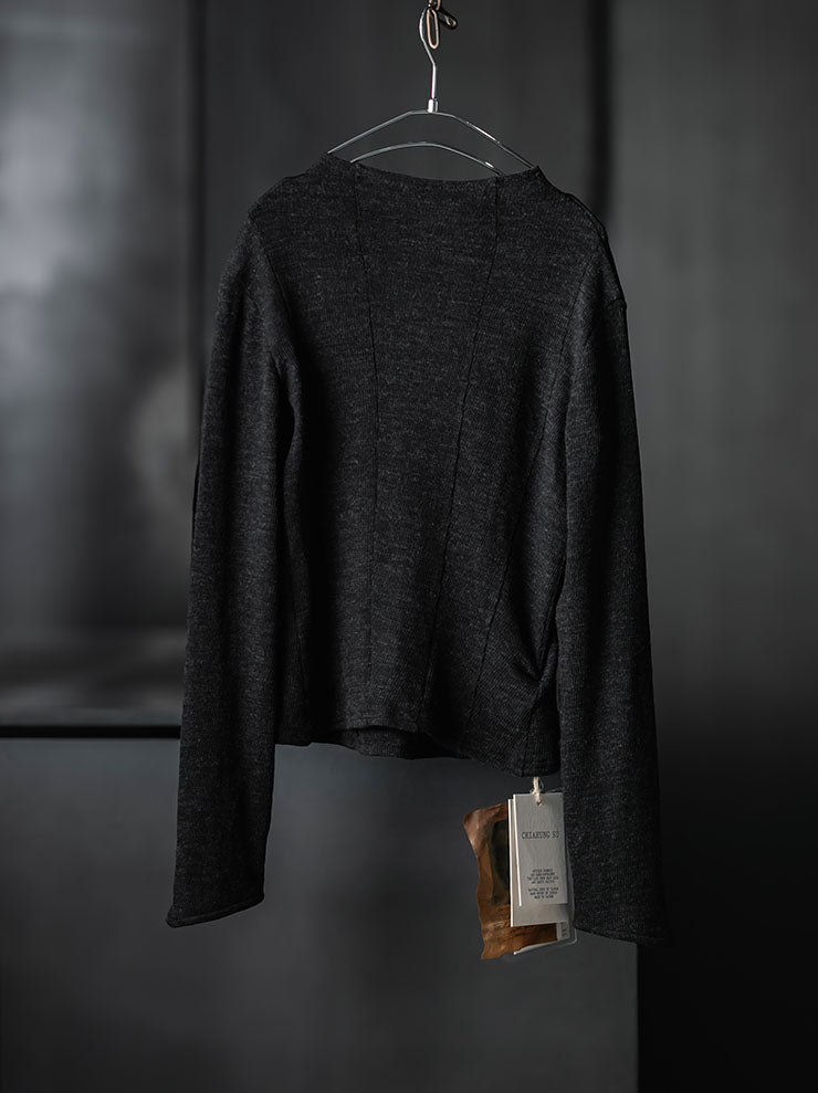 CHIAHUNG SU<br>WOMENS HAND DYED & KNITTING PATCH-WORK TOPS / DYED BLACK