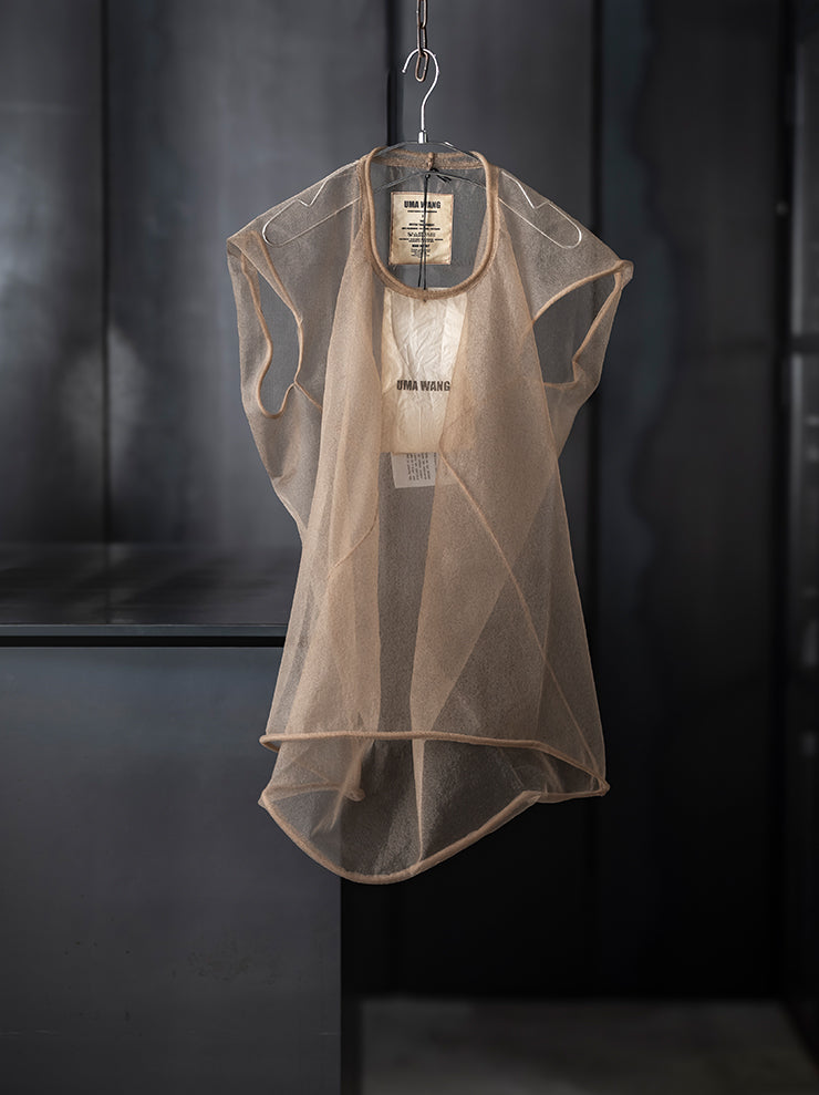 UMA WANG <br>WOMENS チュールスリーブレストップス / MUSTARD