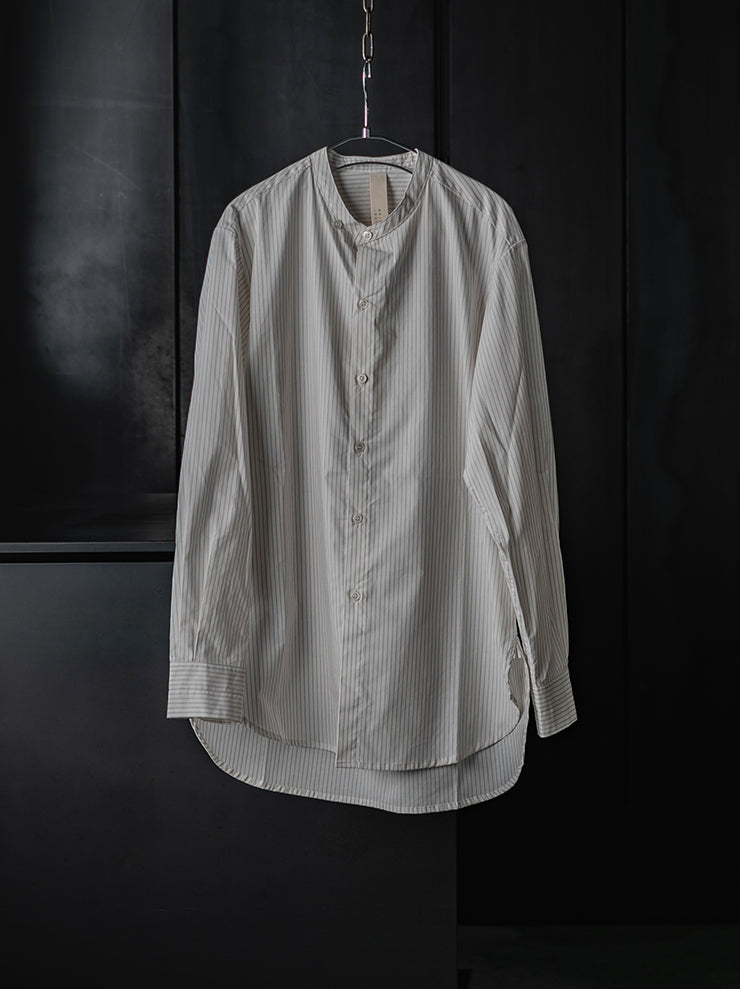 WRIGHT + DOYLE<br>UNISEX ROWDEN SHIRT / CHALK BRICK PINSTRIPE