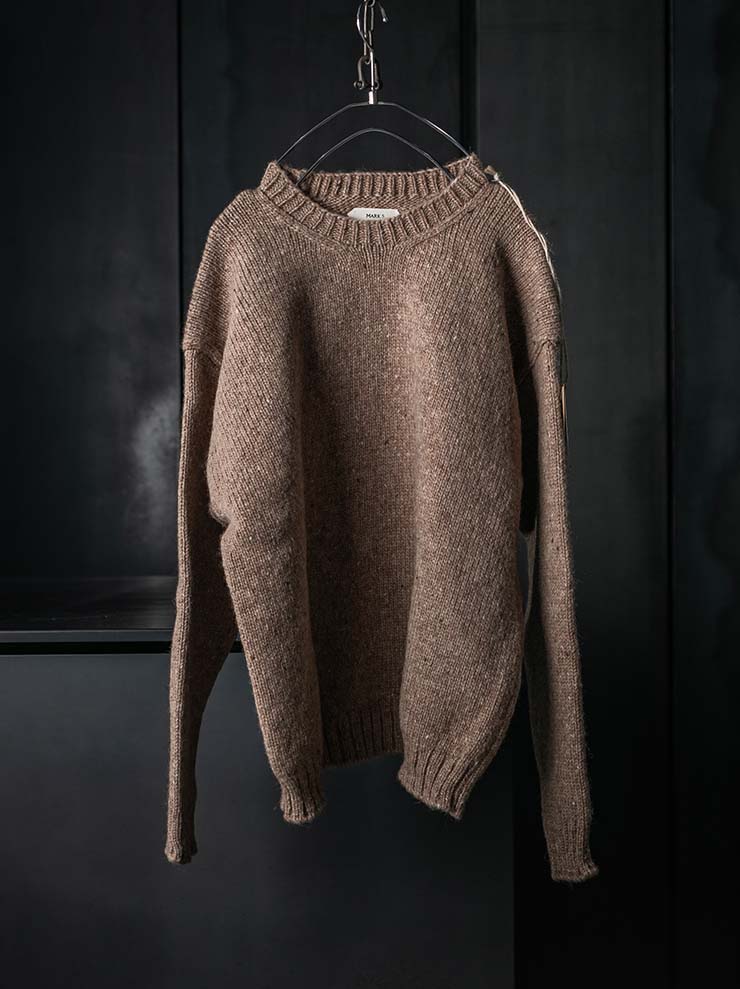 MARK.S<br>UNISEX HAND KNIT CREW NECK / BEIGE