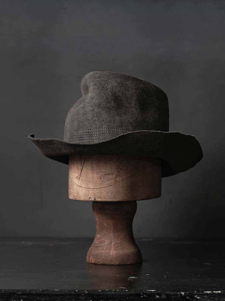 HORISAKIラビットファーフェルトハット RHNOS007 - fw26 / GREY ROCK